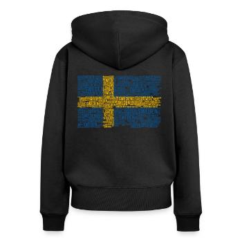 Schweden Wörter Schwedisch - Frauen Premium Bio Zip Hoodie - Schwarz - Hinten - Julia (174cm)