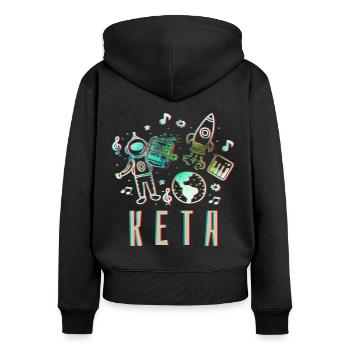 Keta Ketamin Drogen - Frauen Premium Bio Zip Hoodie - Schwarz - Hinten - Julia (174cm)