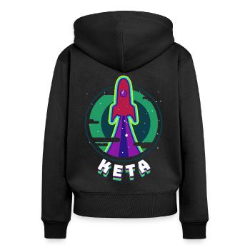 Keta Kéta Kétamine Drogue vaisseau spatial - Sweat à capuche zippé Premium bio Femme - noir - Dos - Julia (174cm)