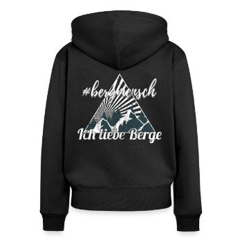 Kletterer Klettern Berge Bergmensch Geschenkidee - Frauen Premium Bio Zip Hoodie - Schwarz - Hinten - Julia (174cm)