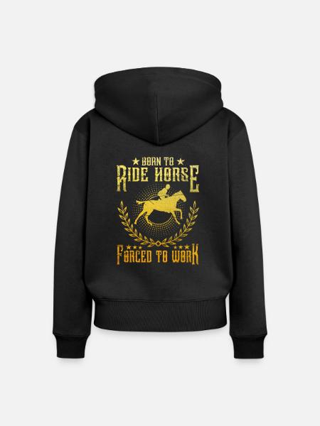 Pferdesport - Frauen Premium Bio Zip Hoodie - Schwarz