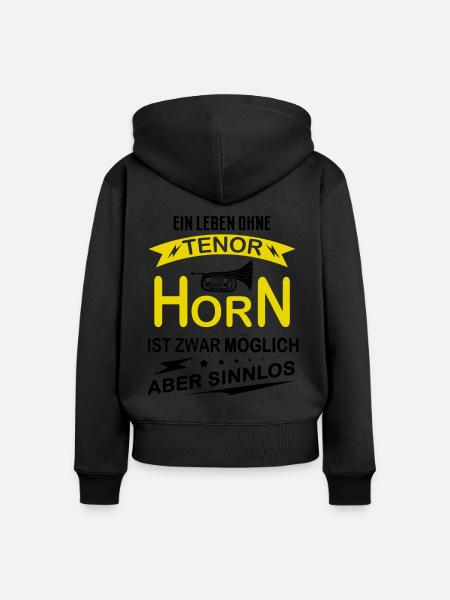 Tenor horn brass instrument musical instrument - Women's Premium Organic Zip Hoodie - black