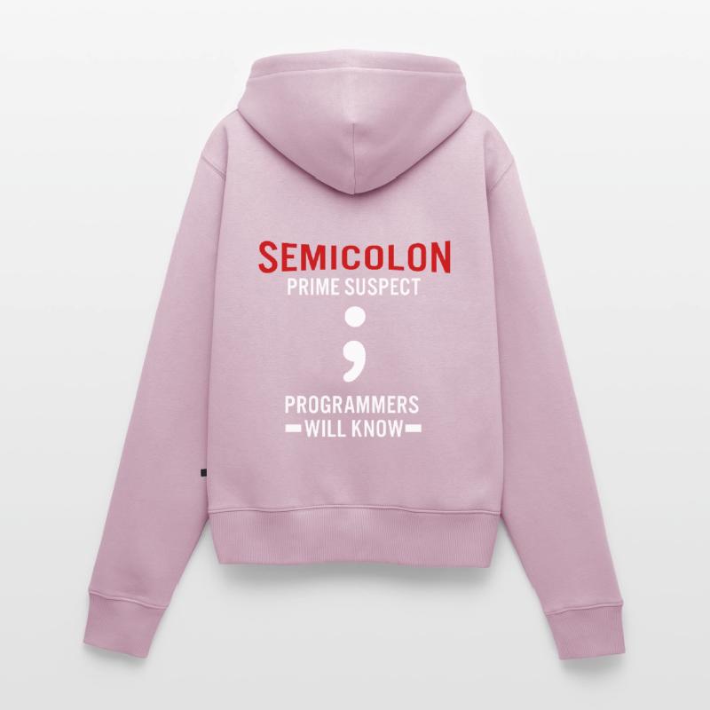 Coder Coding Point-virgule Programmeur Geek Sweat à capuche zippé Premium bio Femme