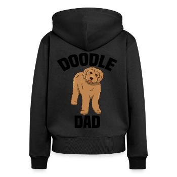 Labradoodle Goldendoodle Papa Père - Sweat à capuche zippé Premium bio Femme - noir - Dos - Julia (174cm)