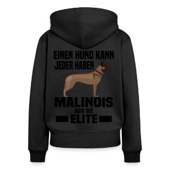 Belgian Malinois Agility Schutzhund - Frauen Premium Bio Zip Hoodie - Schwarz - Hinten - Julia (174cm)