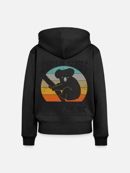 Koala Koalabär Koalas - Frauen Premium Bio Zip Hoodie - Schwarz