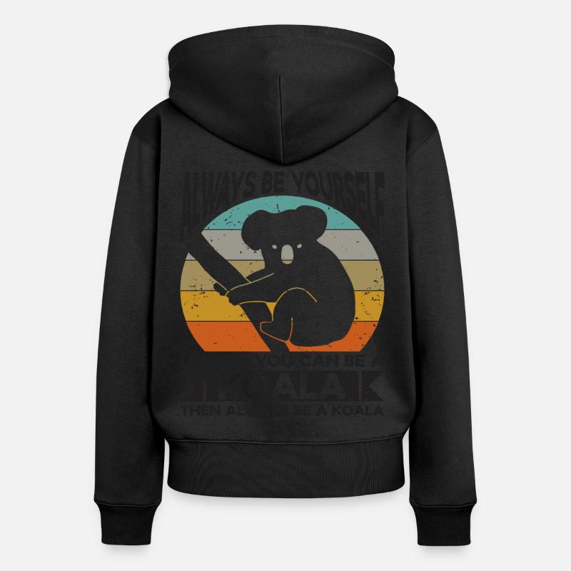 Koala Koalabär Koalas - Sweat à capuche zippé Premium bio Femme - noir