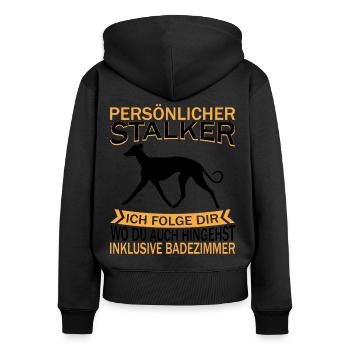 Galgo Spanischer Windhund Galga Espanol - Frauen Premium Bio Zip Hoodie - Schwarz - Hinten - Julia (174cm)