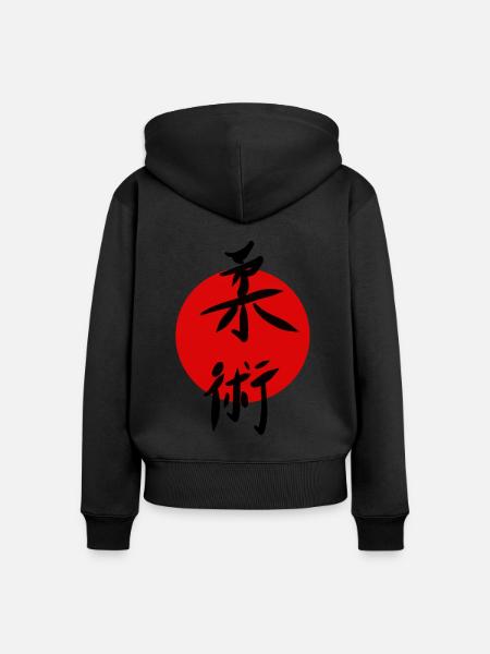Ju Jutsu Martial Arts Chemise Autocollant Jiu Jitsu - Sweat à capuche zippé Premium bio Femme - noir