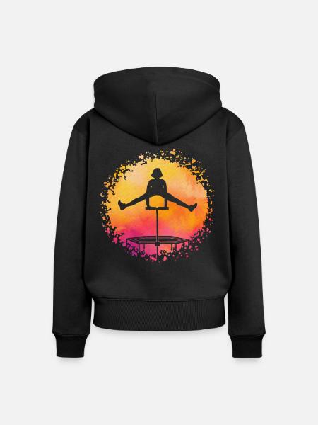 Trampolin - Frauen Premium Bio Zip Hoodie - Schwarz