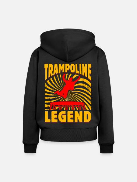 Trampolin-Legende - Frauen Premium Bio Zip Hoodie - Schwarz