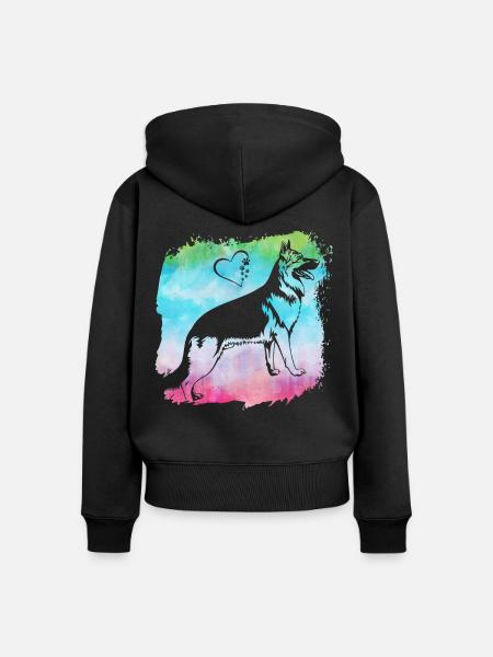 Deutscher Schäferhund - Frauen Premium Bio Zip Hoodie - Schwarz