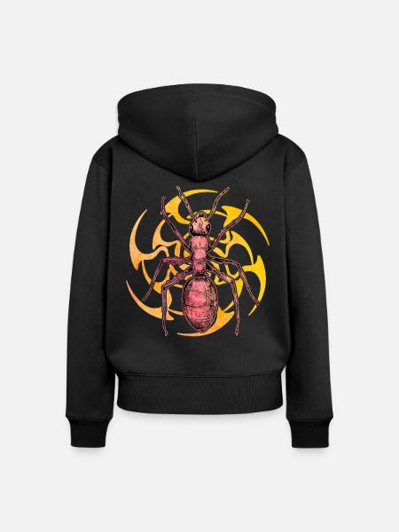 Ameise - Frauen Premium Bio Zip Hoodie - Schwarz