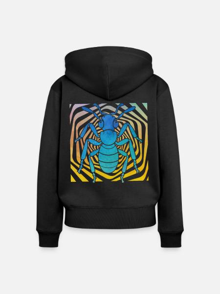 Ameise - Frauen Premium Bio Zip Hoodie - Schwarz