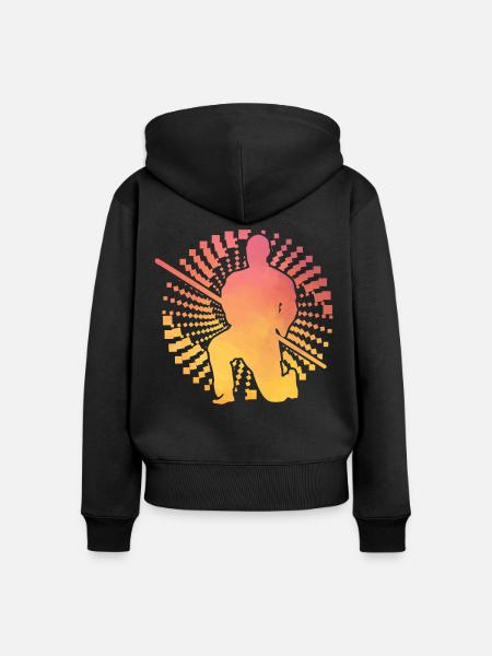 Aikido - Frauen Premium Bio Zip Hoodie - Schwarz