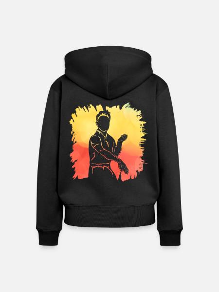 Wing Chun - Frauen Premium Bio Zip Hoodie - Schwarz