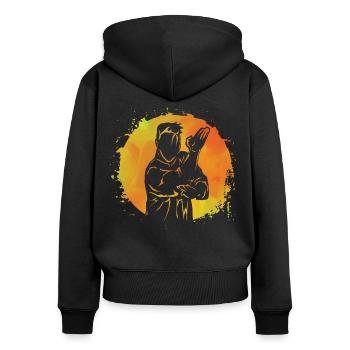 Wing Chun - Women's Premium Organic Zip Hoodie - black - Back - Julia (174cm)