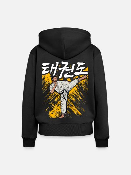 Taekwondo - Frauen Premium Bio Zip Hoodie - Schwarz