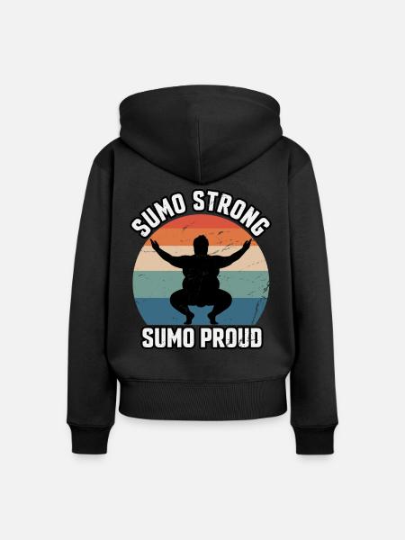 Sumo stark Sumo Stolz - Frauen Premium Bio Zip Hoodie - Schwarz