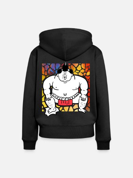 Sumo - Frauen Premium Bio Zip Hoodie - Schwarz