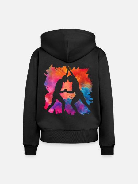 Ringen - Frauen Premium Bio Zip Hoodie - Schwarz