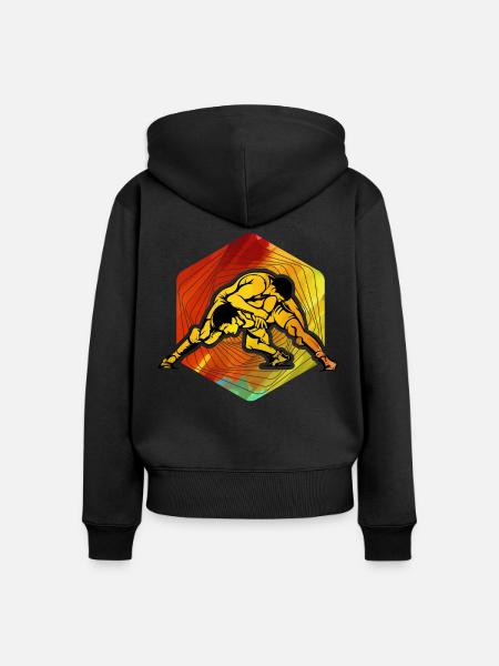 Ringen - Frauen Premium Bio Zip Hoodie - Schwarz
