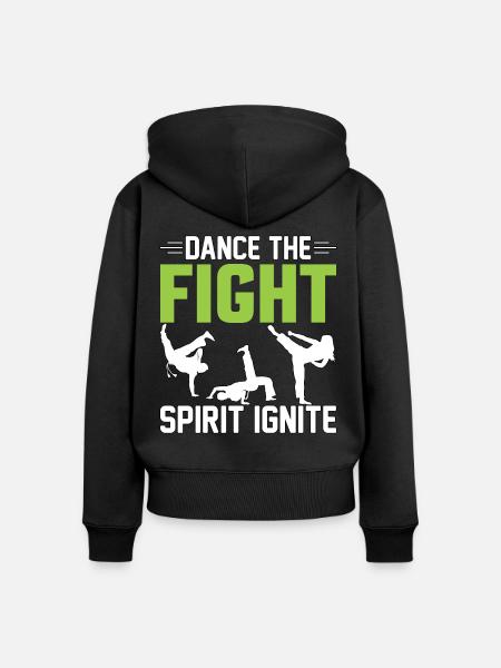 Tanzen Sie den Kampfgeist - Frauen Premium Bio Zip Hoodie - Schwarz