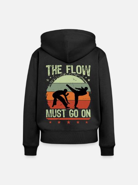 Der Flow muss weitergehen - Frauen Premium Bio Zip Hoodie - Schwarz