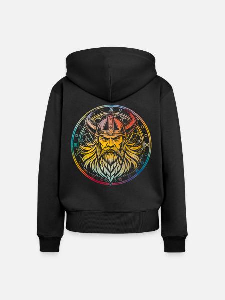 Wikinger - Frauen Premium Bio Zip Hoodie - Schwarz