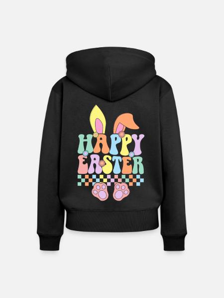 Frohe Ostern - Frauen Premium Bio Zip Hoodie - Schwarz
