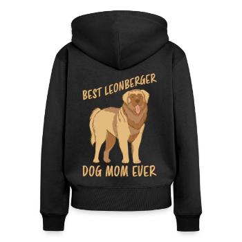 Leonberger Mom Dog Fun Saying Leonberger Gift - Women's Premium Organic Zip Hoodie - black - Back - Julia (174cm)