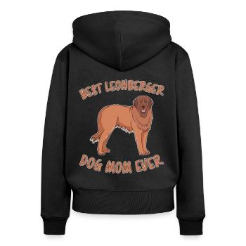 Leonberger Mom Dog Fun Saying Leonberger Gift - Women's Premium Organic Zip Hoodie - black - Back - Julia (174cm)
