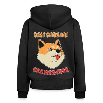 Shiba Inu Mom Hund Fun Spruch Shiba Inu Geschenk - Frauen Premium Bio Zip Hoodie - Schwarz - Hinten - Julia (174cm)