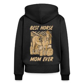Best Horse Mom Ever Horse Rider Rider Gift - Women's Premium Organic Zip Hoodie - black - Back - Julia (174cm)