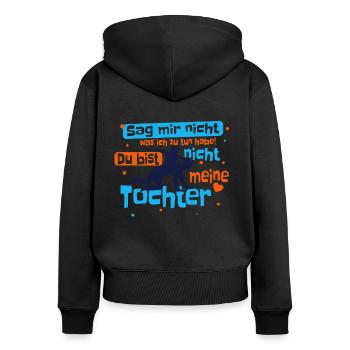 Vater Tochter Liebe - lustiger bester Papa Spruch - Frauen Premium Bio Zip Hoodie - Schwarz - Hinten - Julia (174cm)