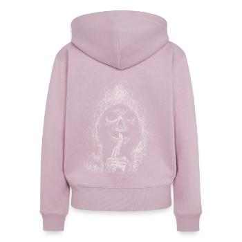 Tenue de crâne - Sweat à capuche zippé Premium bio Femme - rose poudré - Dos - Julia (174cm)