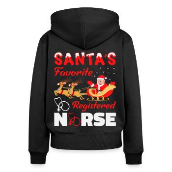 Santas Favorite Nurse outfit - Frauen Premium Bio Zip Hoodie - Schwarz - Hinten - Julia (174cm)