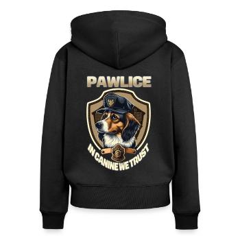 Pfotenläuse bei Hunden, denen wir vertrauen - Polizeihund - Frauen Premium Bio Zip Hoodie - Schwarz - Hinten - Julia (174cm)