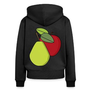 Fruits, Fruits, Jardinier, Récolte, Été, Fruit - Sweat à capuche zippé Premium bio Femme - noir - Dos - Julia (174cm)