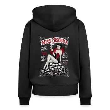 Miss Obscura Burlesque Show Retro Vintage 50s - Frauen Premium Bio Zip Hoodie - Schwarz - Hinten - Julia (174cm)