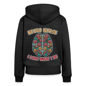 Neuro Nurse Nurse Neurology Gift - Women's Premium Organic Zip Hoodie - black - Back - Julia (174cm)