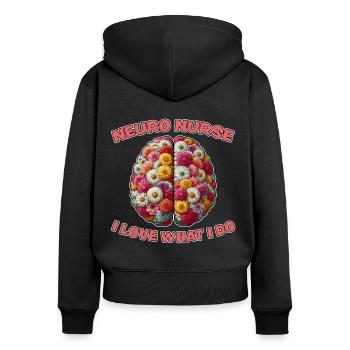 Neuro Nurse Nurse Neurology Gift - Women's Premium Organic Zip Hoodie - black - Back - Julia (174cm)