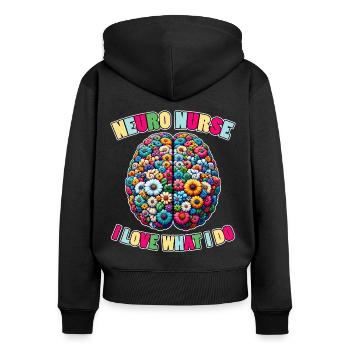 Neuro Nurse Nurse Neurology Gift - Women's Premium Organic Zip Hoodie - black - Back - Julia (174cm)