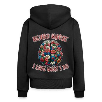 Neuro Nurse Nurse Neurology Gift - Women's Premium Organic Zip Hoodie - black - Back - Julia (174cm)