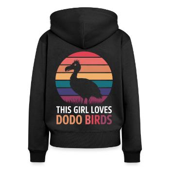 Dodo Dire Dodo Oiseau Fille Drôle Dodo Cadeau - Sweat à capuche zippé Premium bio Femme - noir - Dos - Julia (174cm)