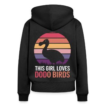 Dodo Dire Dodo Oiseau Fille Drôle Dodo Cadeau - Sweat à capuche zippé Premium bio Femme - noir - Dos - Julia (174cm)