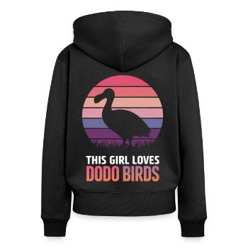 Dodo Dire Dodo Oiseau Fille Drôle Dodo Cadeau - Sweat à capuche zippé Premium bio Femme - noir - Dos - Julia (174cm)