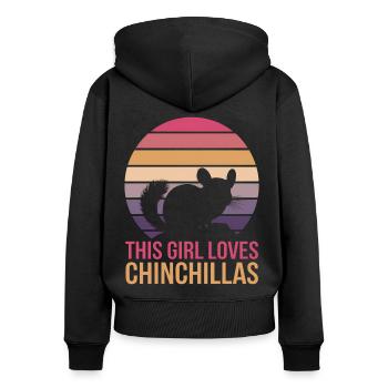 Chinchilla disant drôle de cadeau de chinchilla - Sweat à capuche zippé Premium bio Femme - noir - Dos - Julia (174cm)