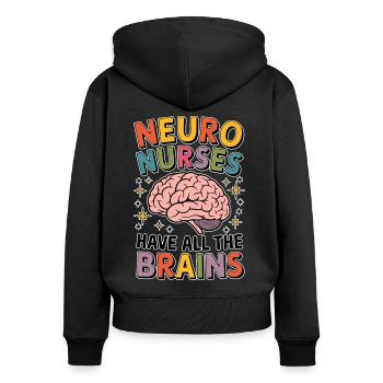 Neuro Nurse Nurse Neurology Gift - Women's Premium Organic Zip Hoodie - black - Back - Julia (174cm)
