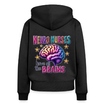 Neuro Nurse Nurse Neurology Gift - Women's Premium Organic Zip Hoodie - black - Back - Julia (174cm)
